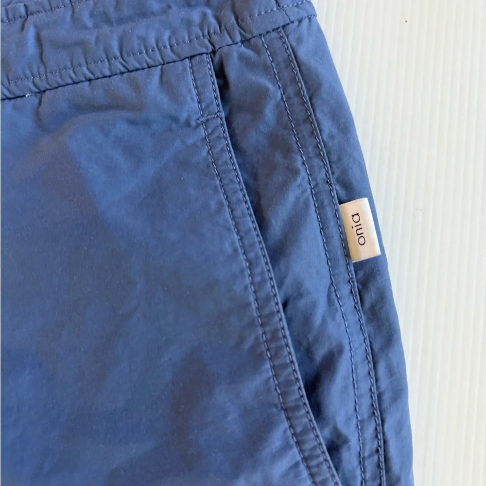 Onia Calder Mens Swim Shorts 38 Blue‎ Solid Lined Drawstring Hybrid